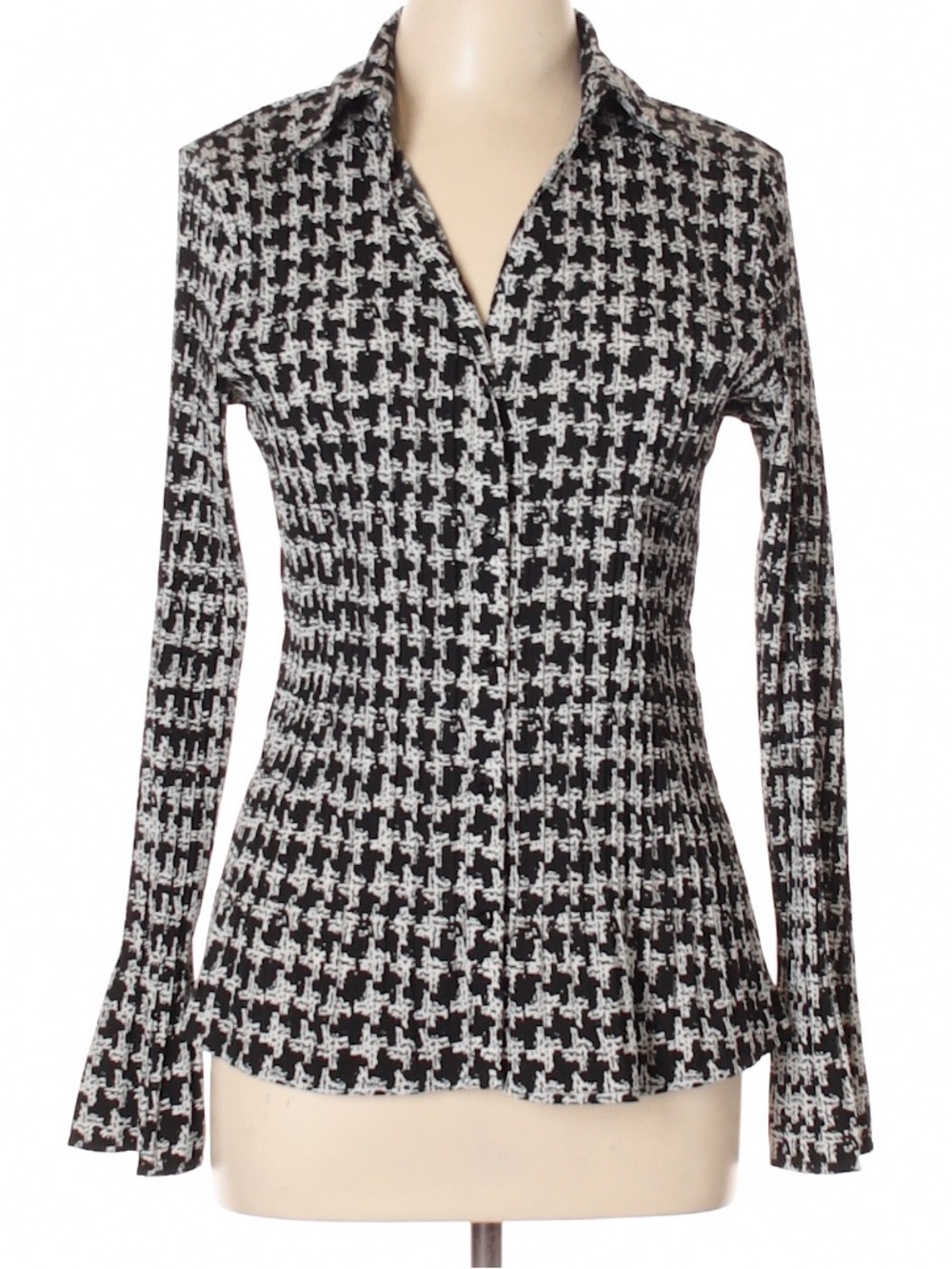 Apt. 9 Black and White Houndstooth Button-Down Shirt